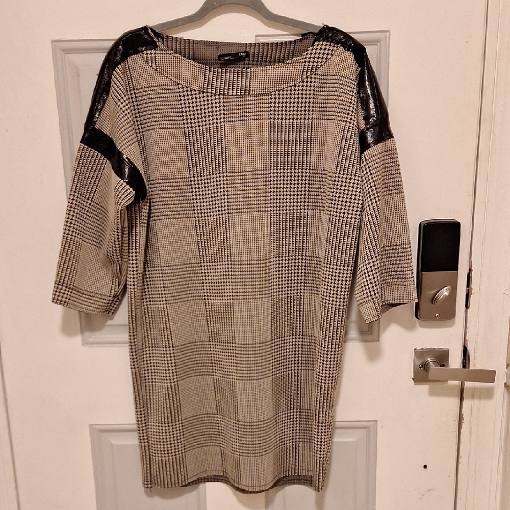 Zara Checkered Tunic with Black Details